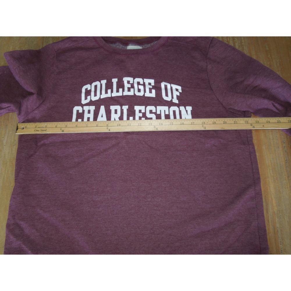 Redshirt College of Charleston Crewneck Sweatshirt Maroon Heather XL Fleece - Picture 5 of 5